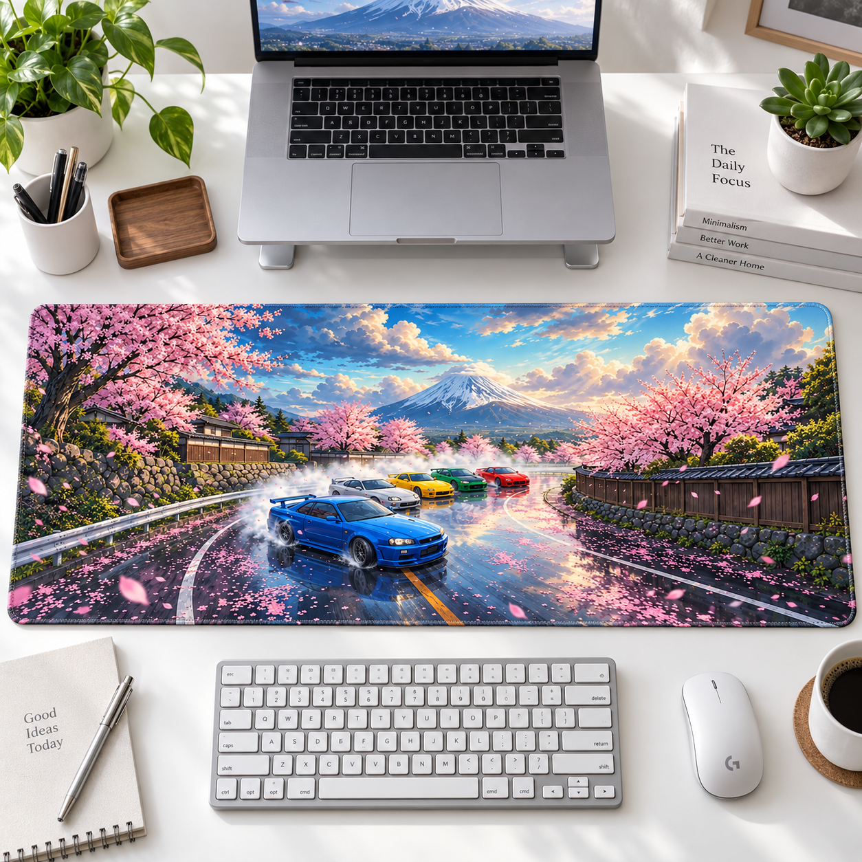 Sakura Yolunda Renkli Drift Buluşması Mouse Pad - Y1438