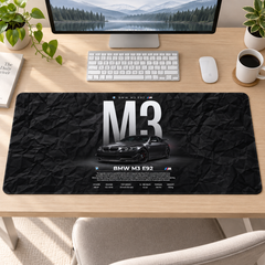 BMW M3 E92 Siyah Teknik Afiş Mouse Pad - Y1440