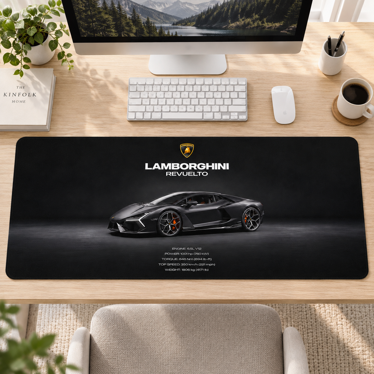 Lamborghini Revuelto Siyah Yan Profil Mouse Pad - Y1450