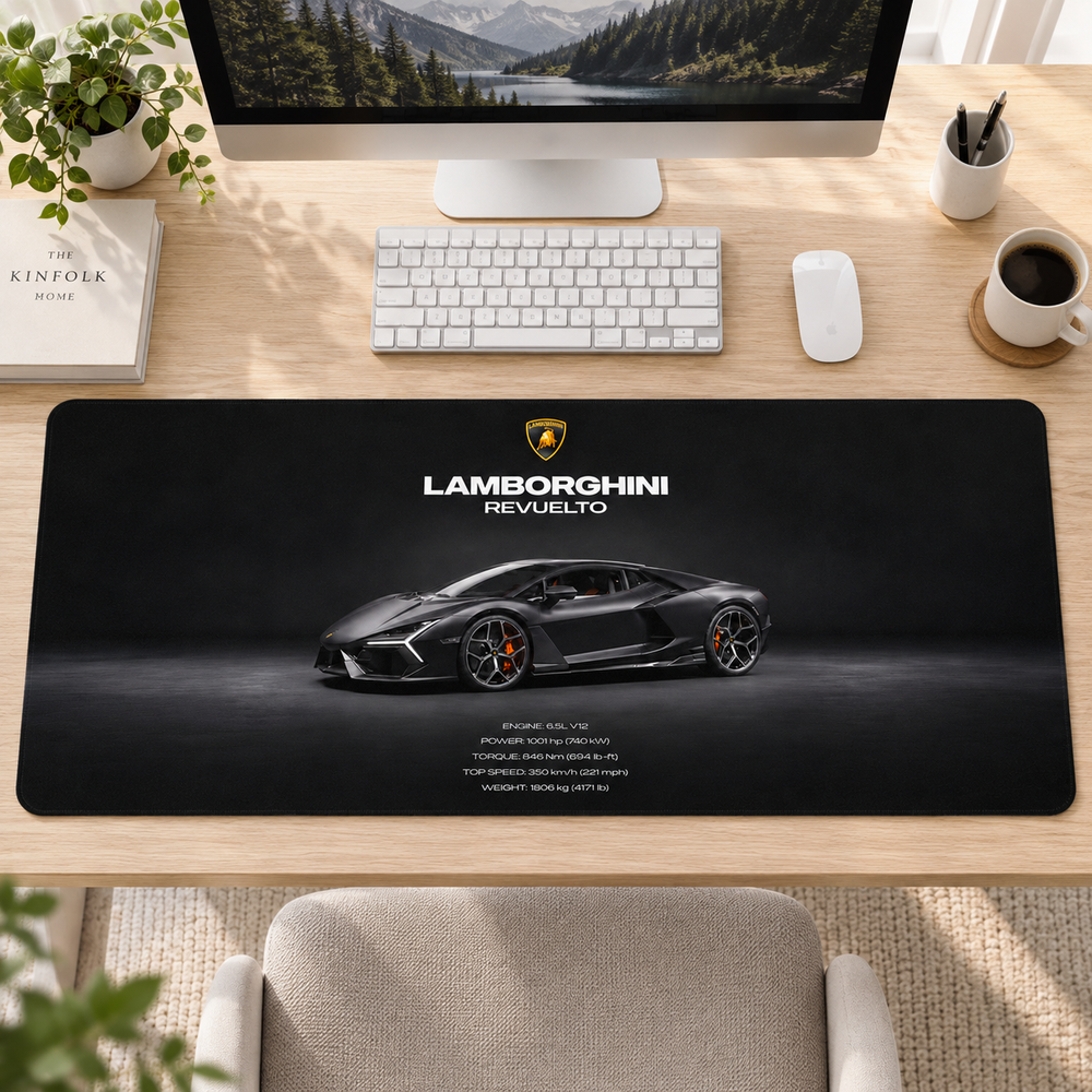 Lamborghini Revuelto Siyah Yan Profil Mouse Pad - Y1450