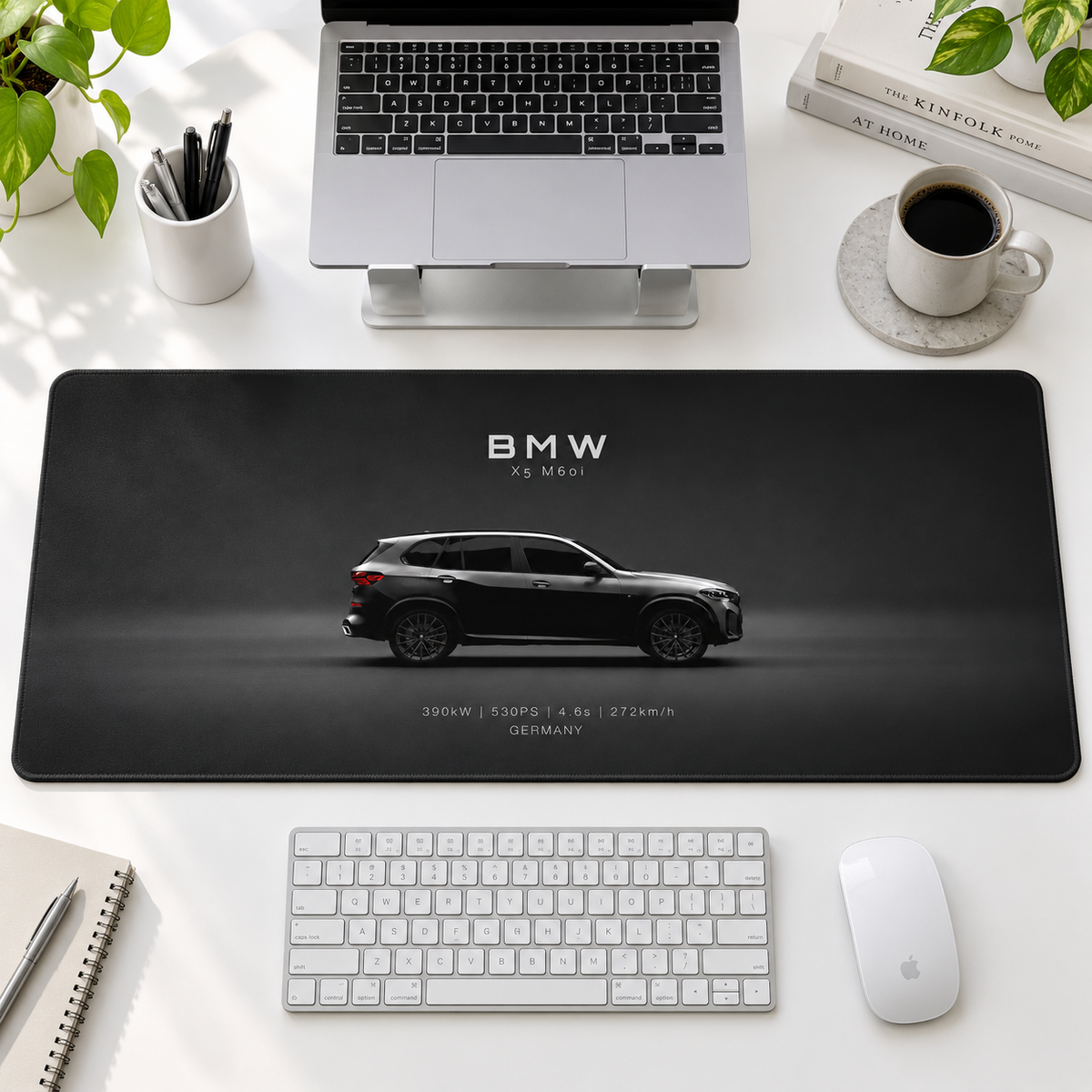 BMW Siyah Sedan Minimal Profil Mouse Pad - Y1453