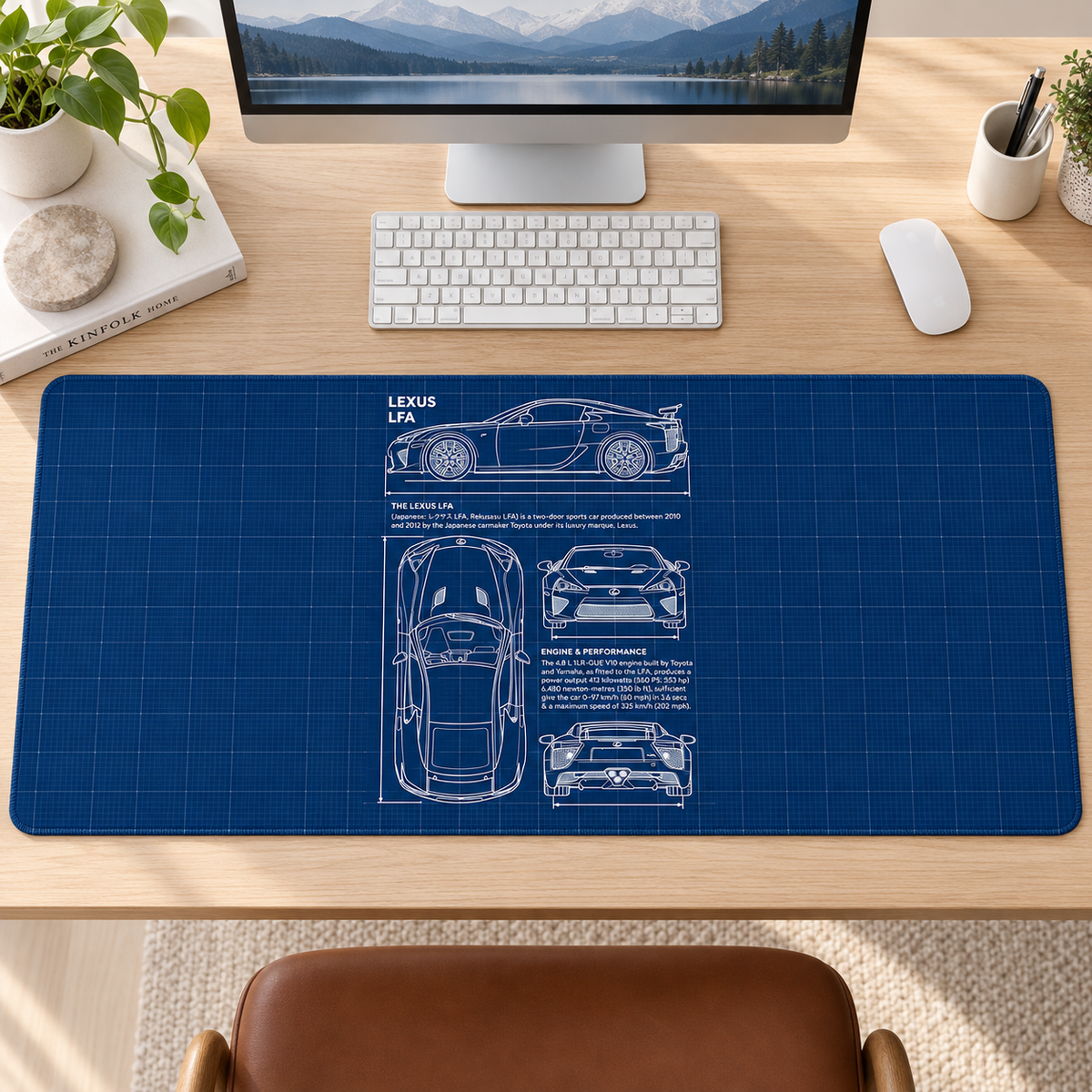 Lexus Mavi Teknik Çizim Mouse Pad - Y1455