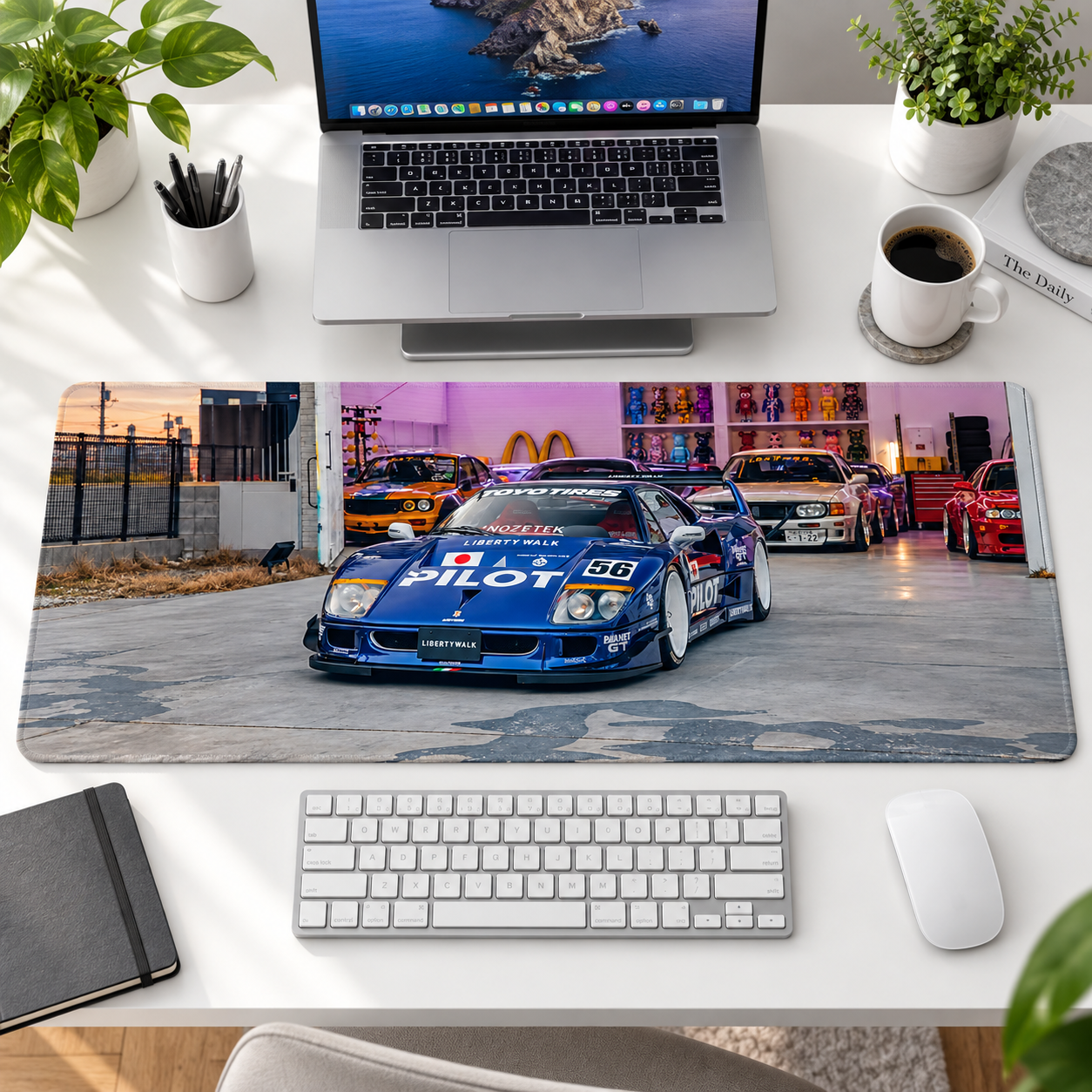 Mavi Yarış Otomobili Servis Alanı Mouse Pad - Y1468