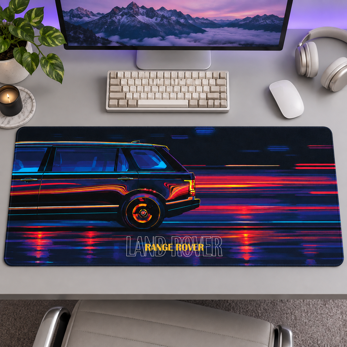 Range Rover Neon Hız Çizgileri Mouse Pad - Y1474