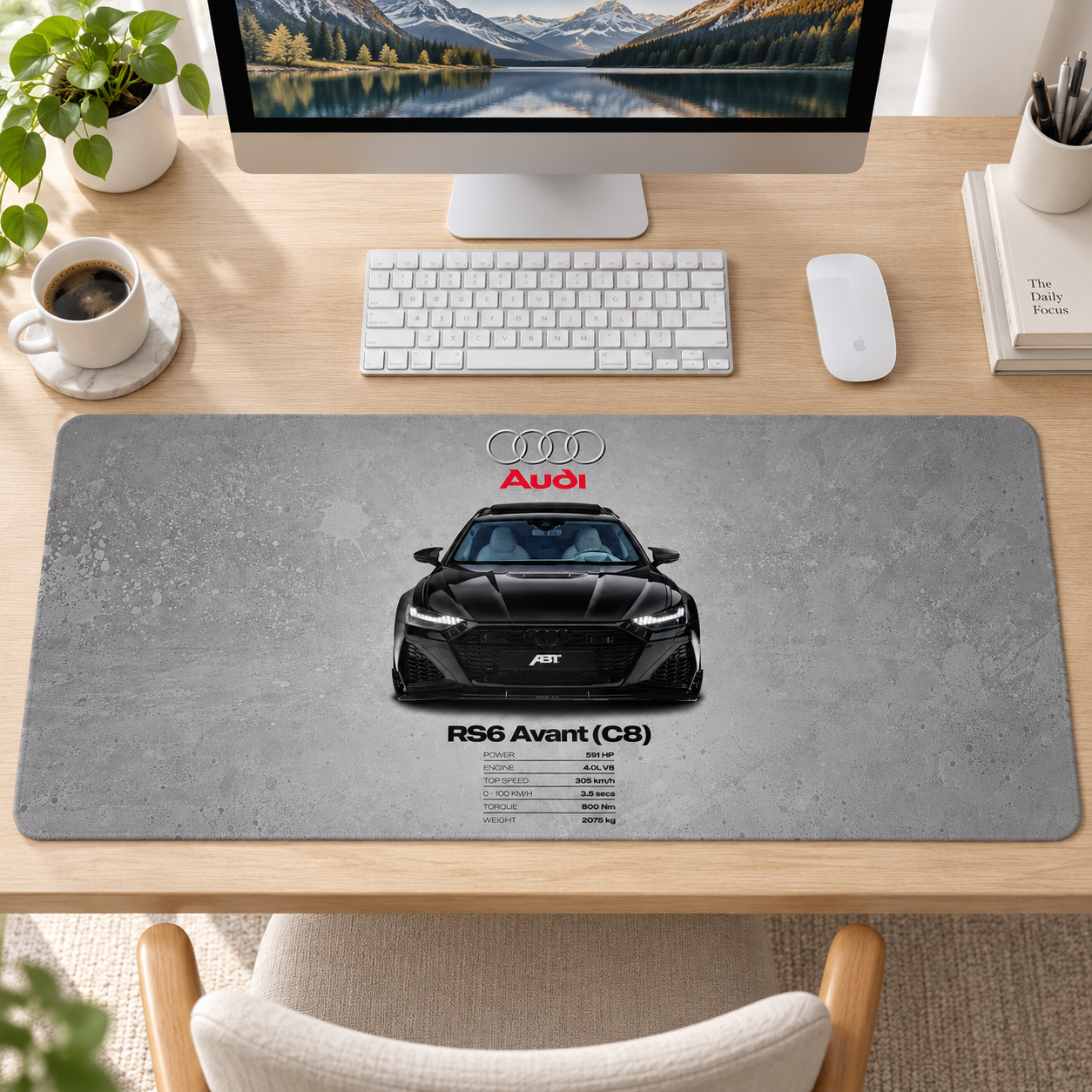 Audi RS6 Avant Gri Teknik Afiş Mouse Pad - Y1480
