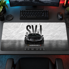 Lamborghini SVJ Beyaz Teknik Afiş Mouse Pad - Y1486