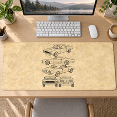 Klasik Otomobil Eskitme Teknik Çizim Mouse Pad - Y1495