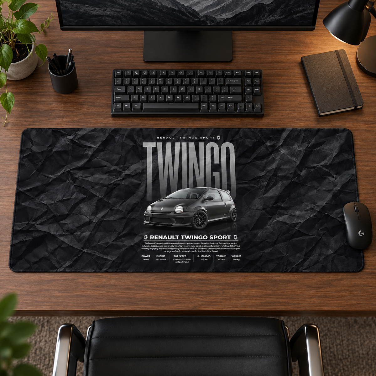 Renault Twingo Siyah Teknik Afiş Mouse Pad - Y1502