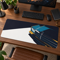 Klasik Mercedes Mavi Geometrik Çizim Mouse Pad - Y1507