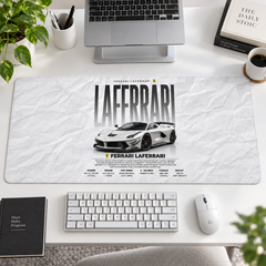 Ferrari LaFerrari Beyaz Doku Afişi Mouse Pad - Y1528