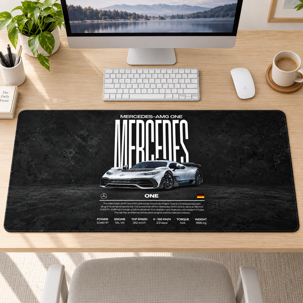Mercedes Gümüş Siyah Teknik Afiş Mouse Pad - Y1535