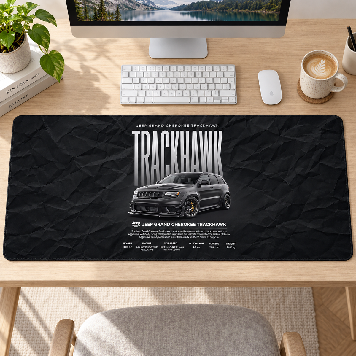 Jeep Trackhawk Siyah Teknik Afiş Mouse Pad - Y1540