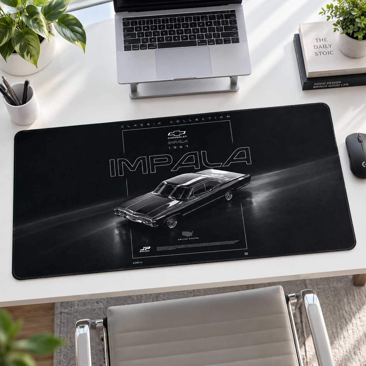 Chevrolet Impala Siyah Teknik Afiş Mouse Pad - Y1548
