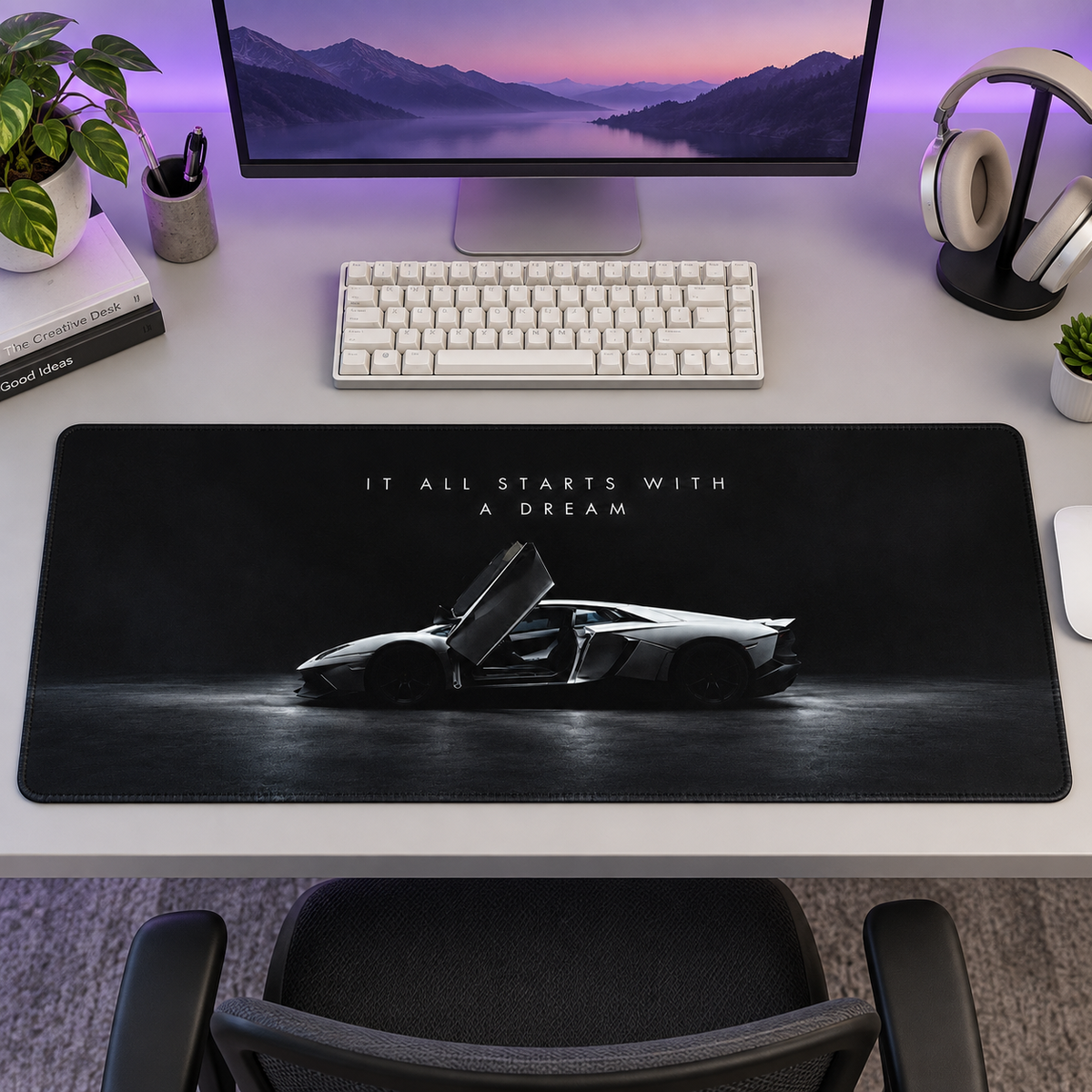 Süper Otomobil Karanlıkta Açık Kapı Mouse Pad - Y1554
