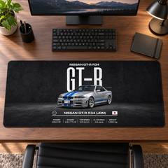 Nissan GT-R R34 Siyah Teknik Afiş Mouse Pad - Y1562