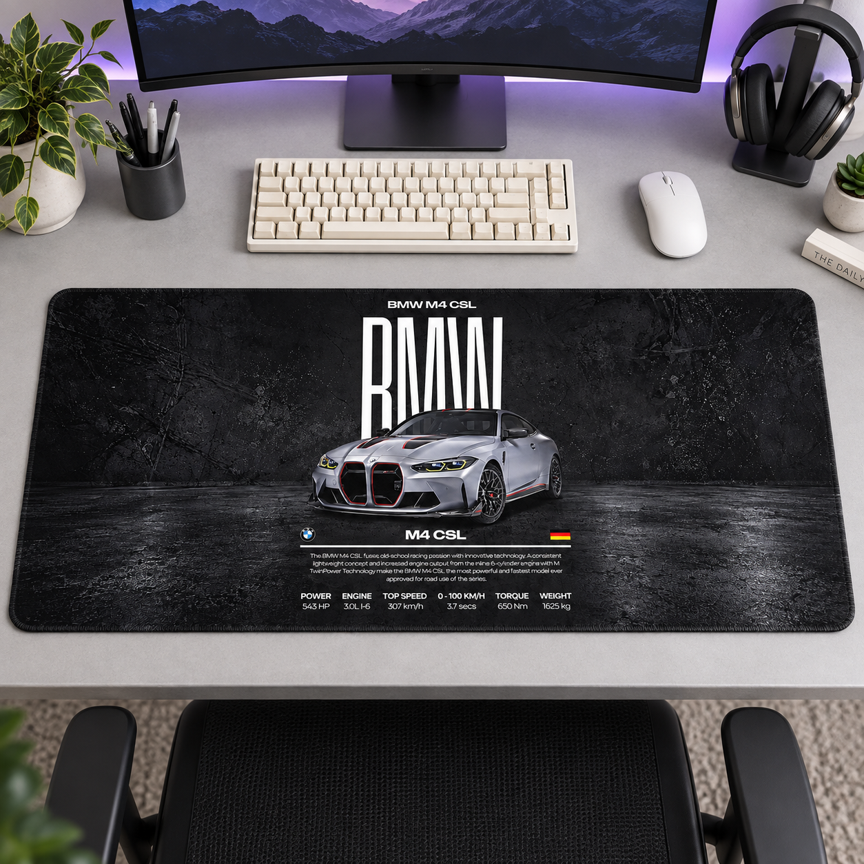BMW Gri Coupe Siyah Afiş Mouse Pad - Y1564