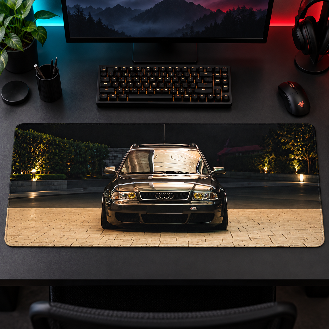Klasik Sedan Akşam Işıkları Mouse Pad - Y1566