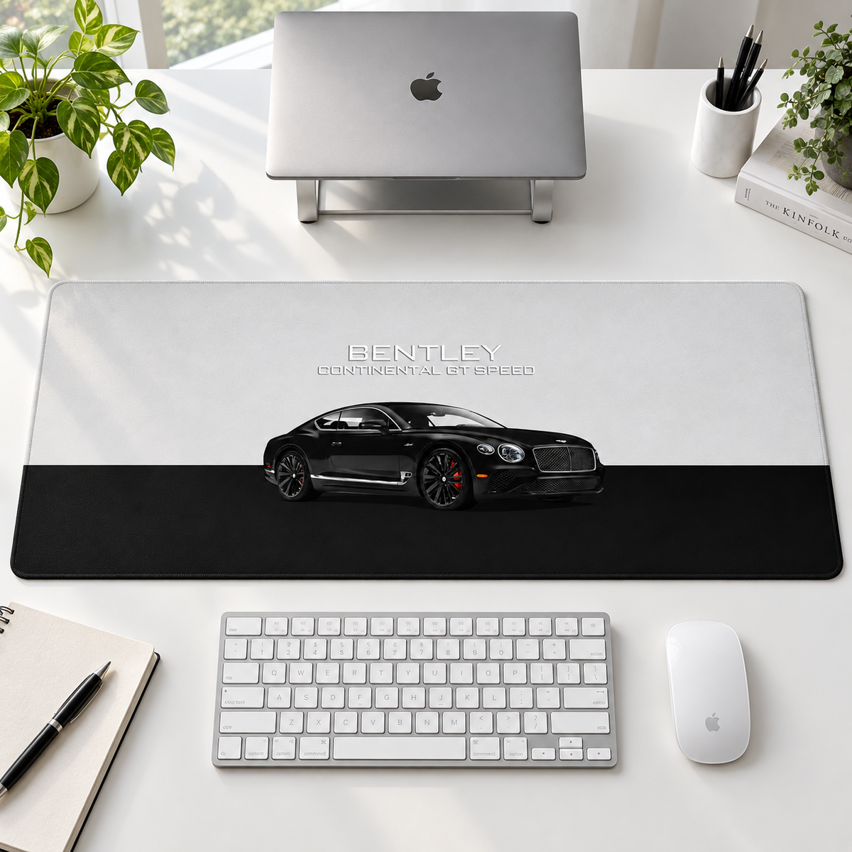 Bentley Siyah Beyaz Minimal Profil Mouse Pad - Y1568