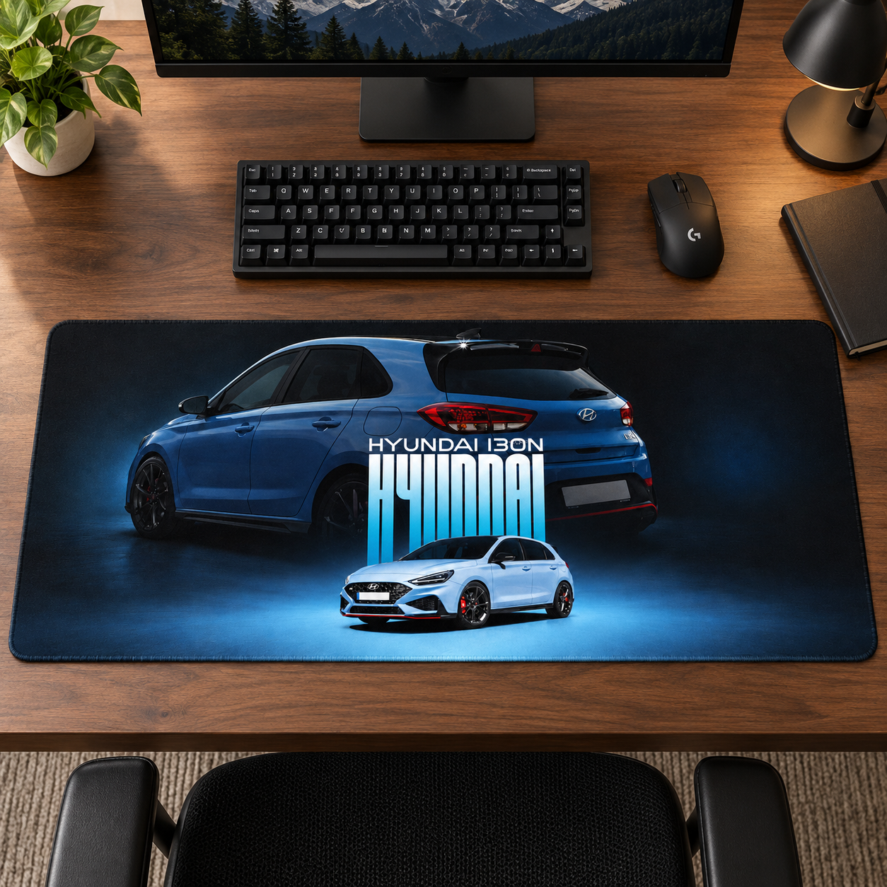 Hyundai i30 N Mavi Teknik Kolaj Mouse Pad - Y1582