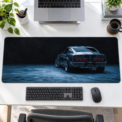 Siyah Klasik Coupe Mavi Siluet Mouse Pad - Y1583
