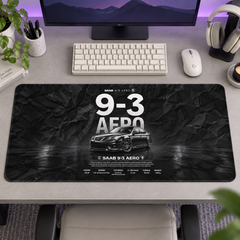 Saab 9-3 Aero Siyah Teknik Afiş Mouse Pad - Y1584