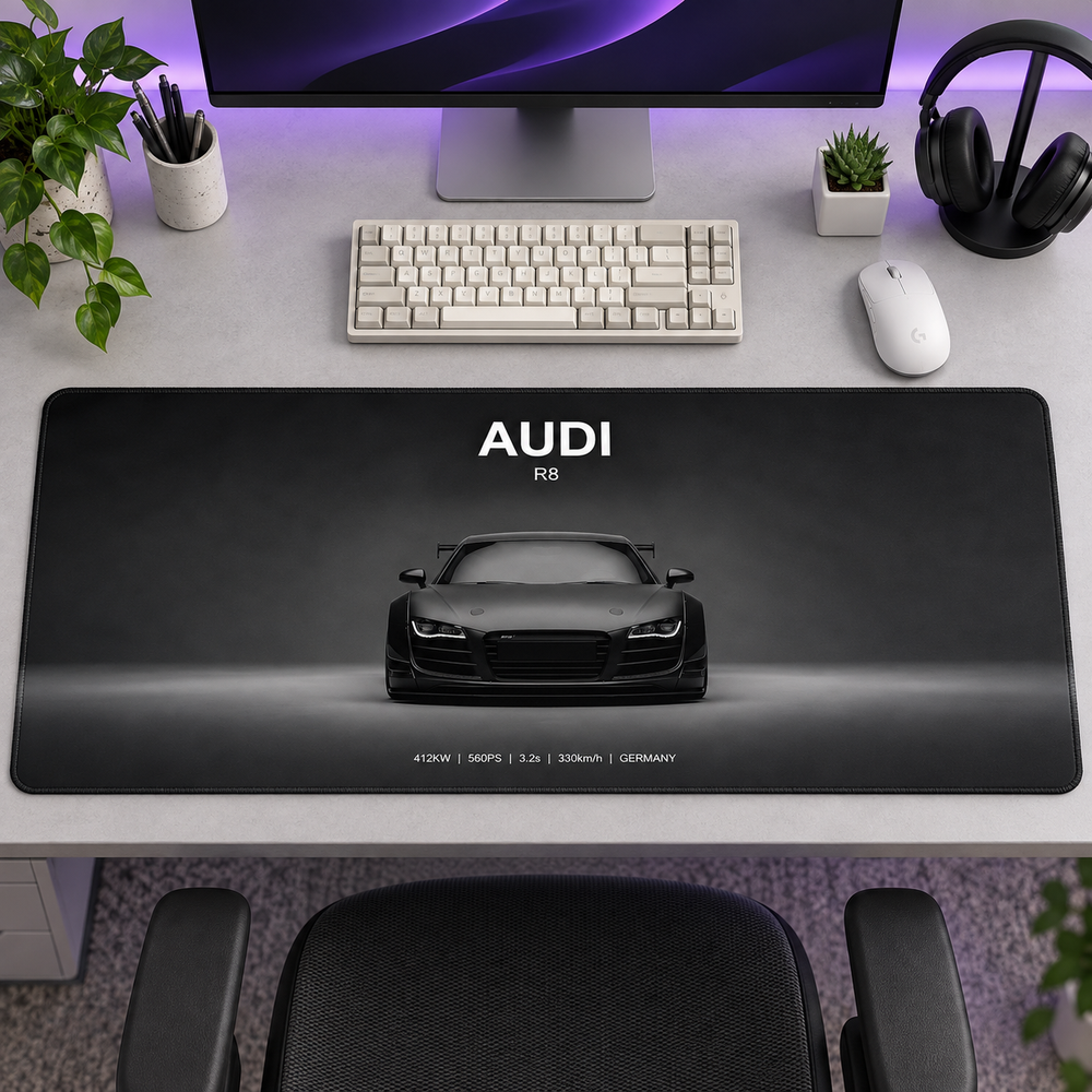 Audi R8 Karanlık Ön Görünüm Mouse Pad - Y1589