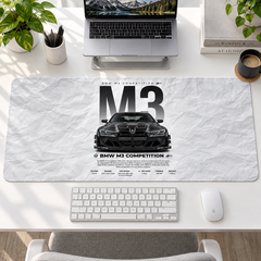 BMW M3 Competition Beyaz Afiş Mouse Pad - Y1593