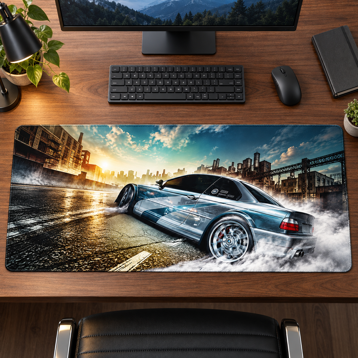 Gümüş Spor Otomobil Şehir Drifti Mouse Pad - Y1602