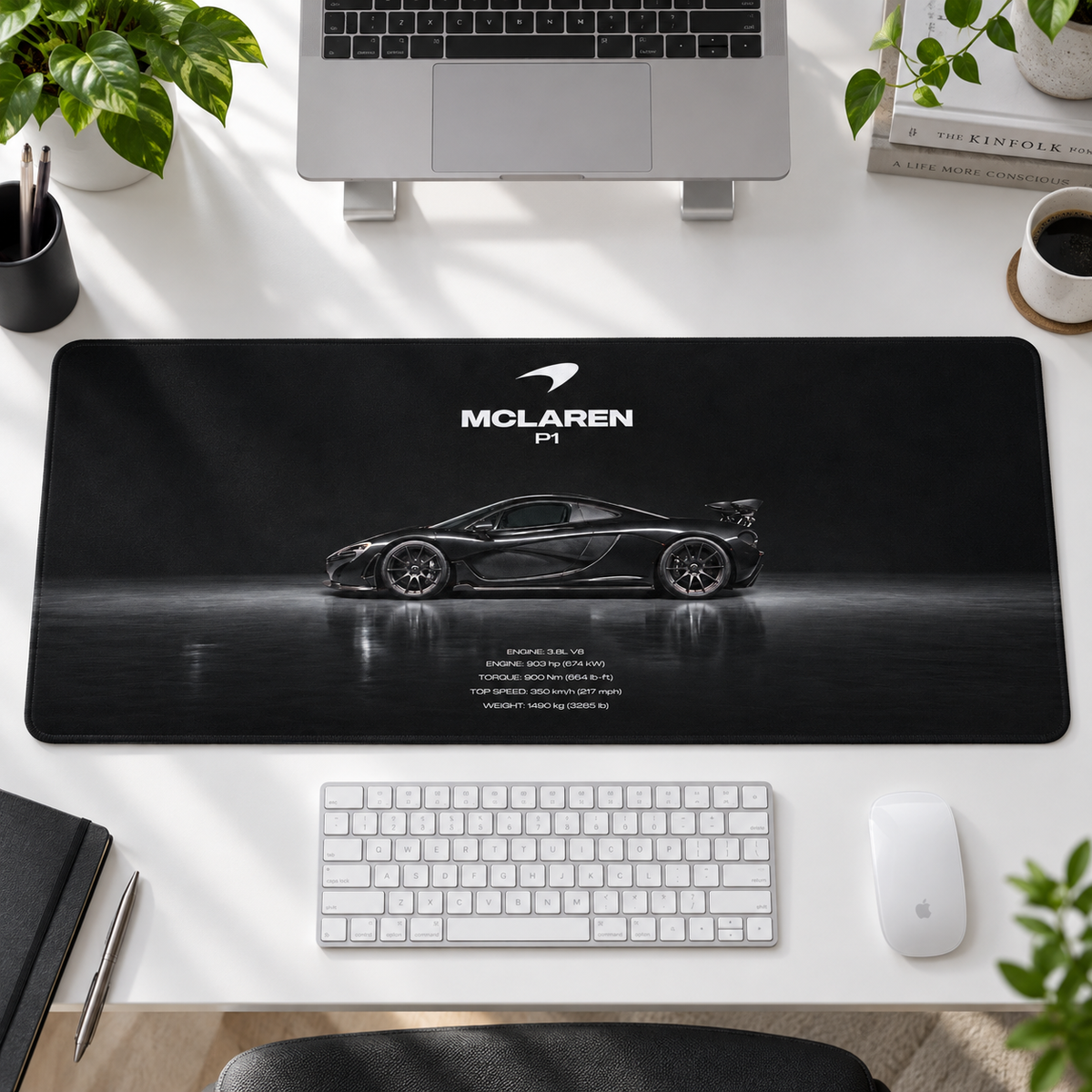 McLaren P1 Siyah Yan Profil Mouse Pad - Y1603
