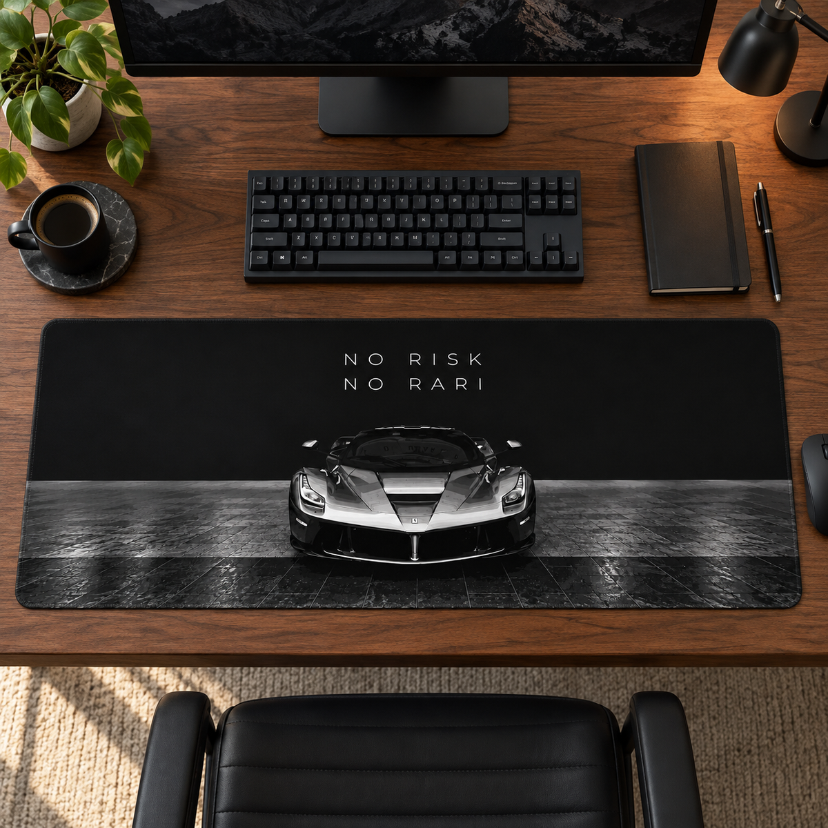 Süper Otomobil Koyu Motivasyon Afişi Mouse Pad - Y1612