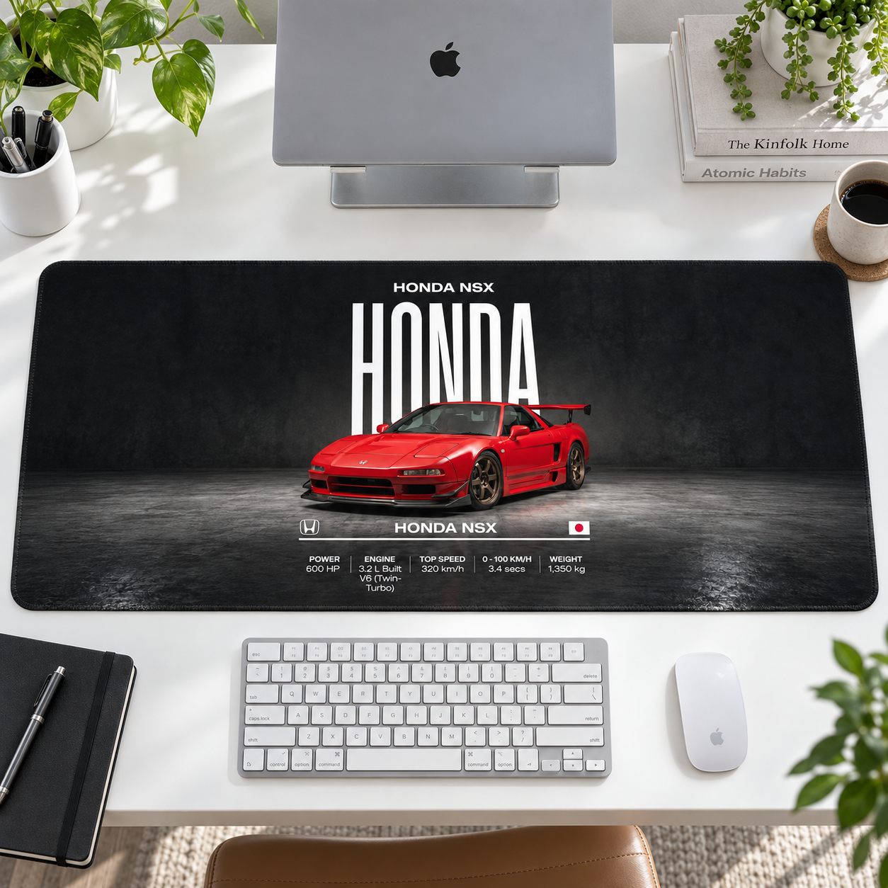 Honda NSX Kırmızı Teknik Afiş Mouse Pad - Y1618