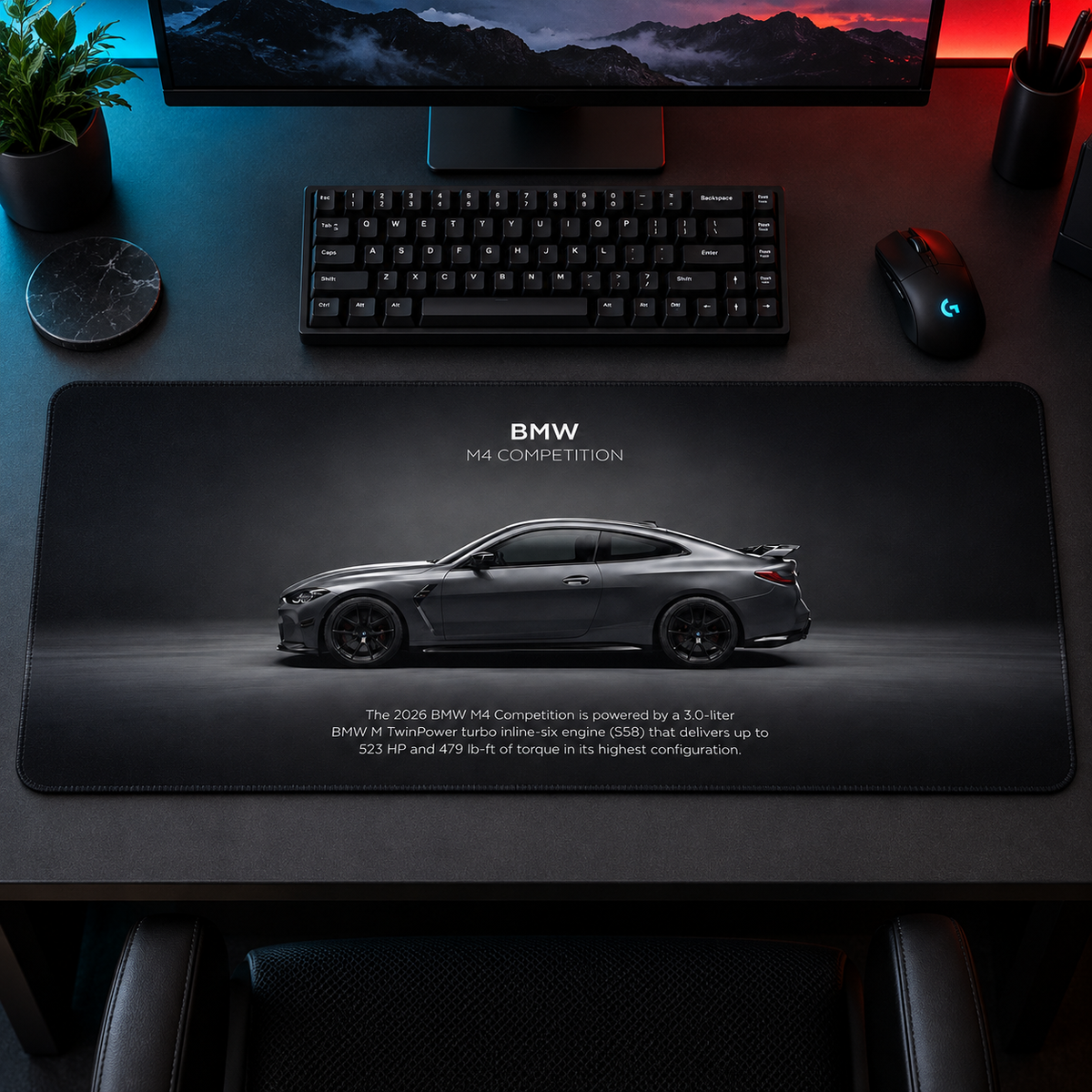 BMW Gri Sportif Profil Mouse Pad - Y1621