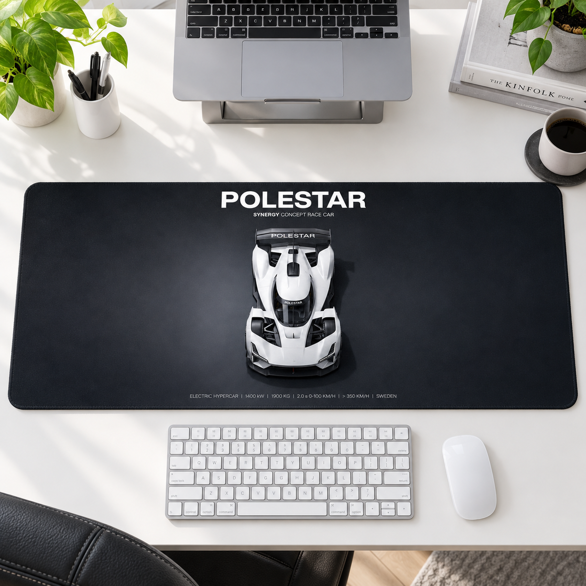 Polestar Beyaz Üstten Görünüm Mouse Pad - Y1628