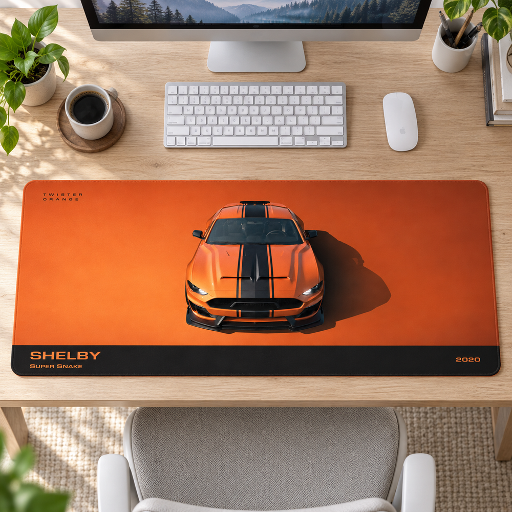 Ford Shelby Turuncu Üst Görünüm Mouse Pad - Y1630