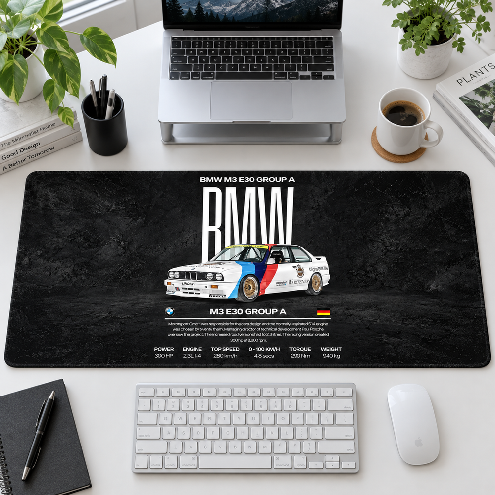 BMW M3 E30 Group A Teknik Afiş Mouse Pad - Y1633