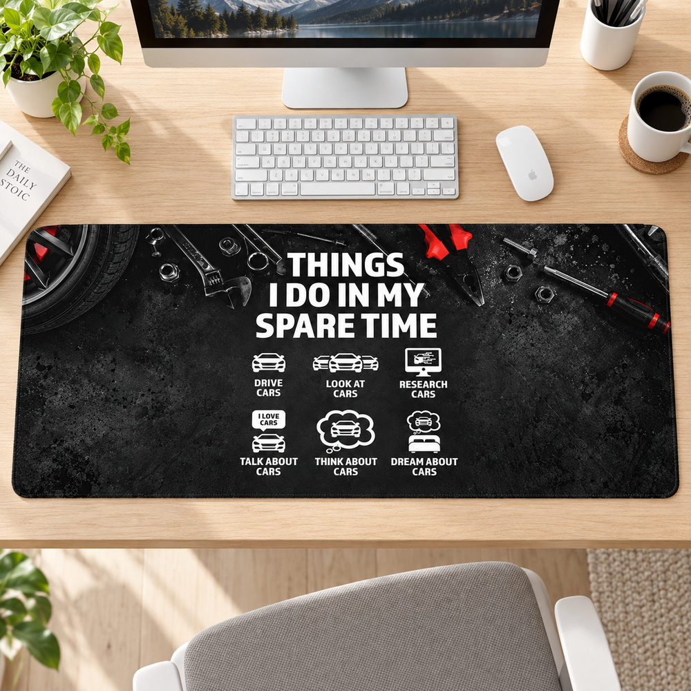Otomobil Tutkusu Tipografik Tasarım Mouse Pad - Y1655