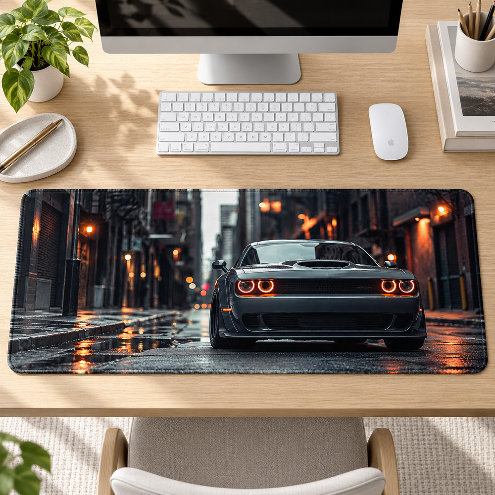 Dodge Challenger Yağmurlu Sokak Mouse Pad - Y1660