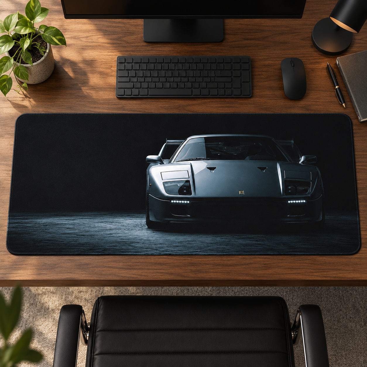 Klasik Süper Otomobil Mavi Siluet Mouse Pad - Y1662