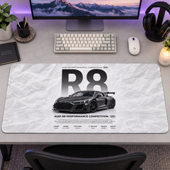 Audi R8 Beyaz Teknik Afiş Mouse Pad - Y1664