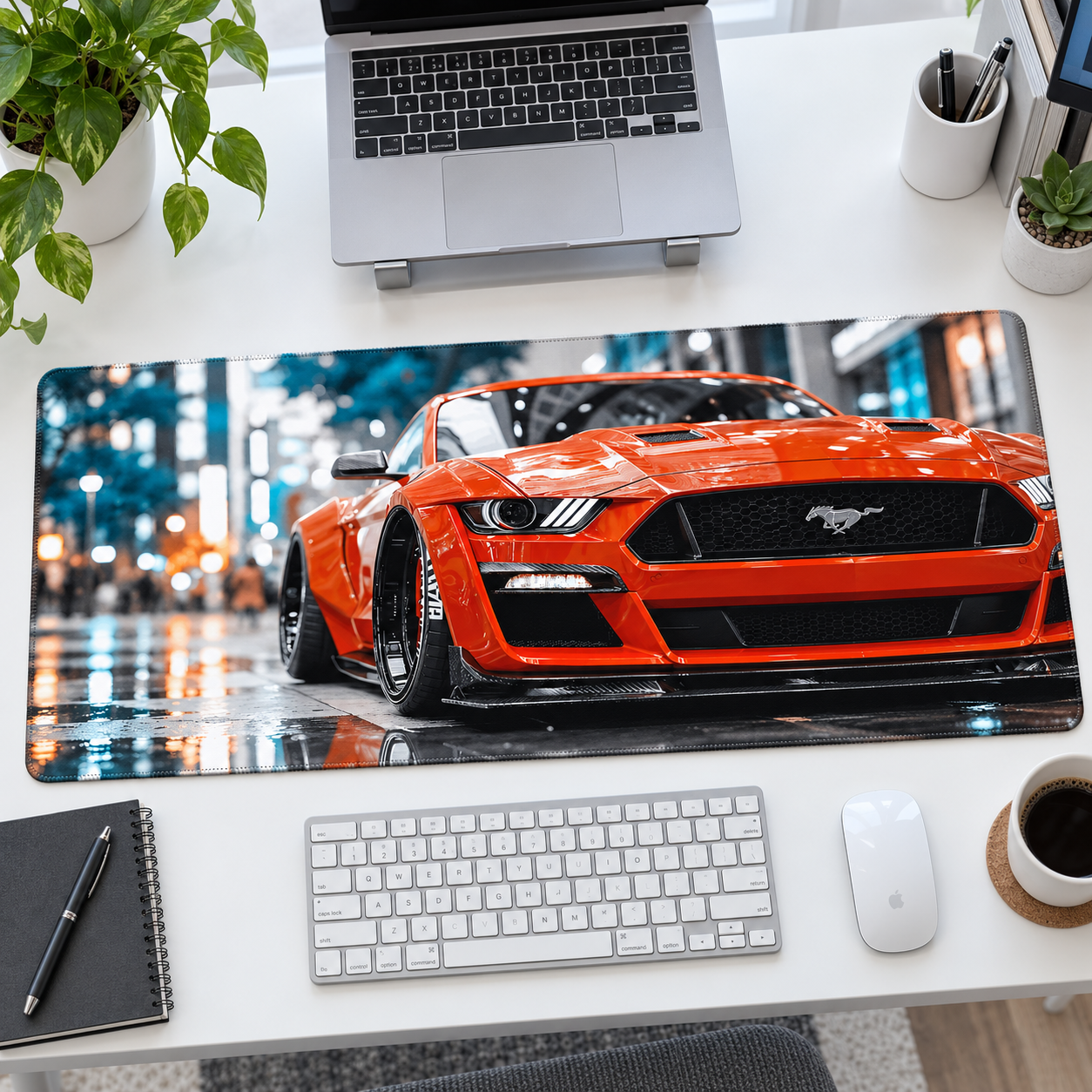 Ford Mustang Turuncu Şehir Detayı Mouse Pad - Y1673