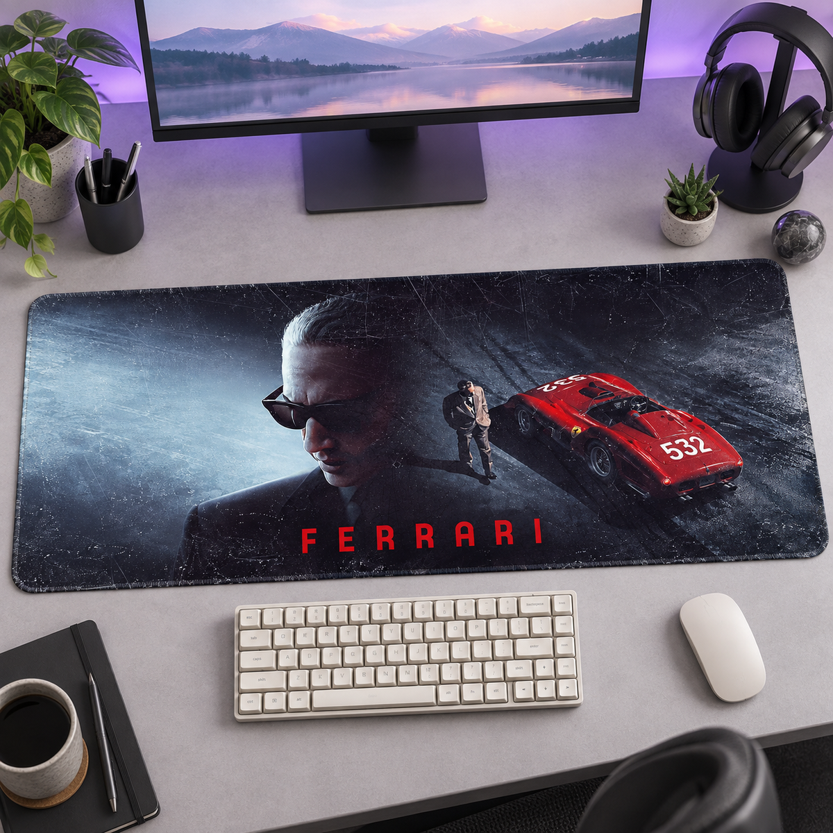 Ferrari Yarış Efsanesi Sanatsal Kolaj Mouse Pad - Y1674