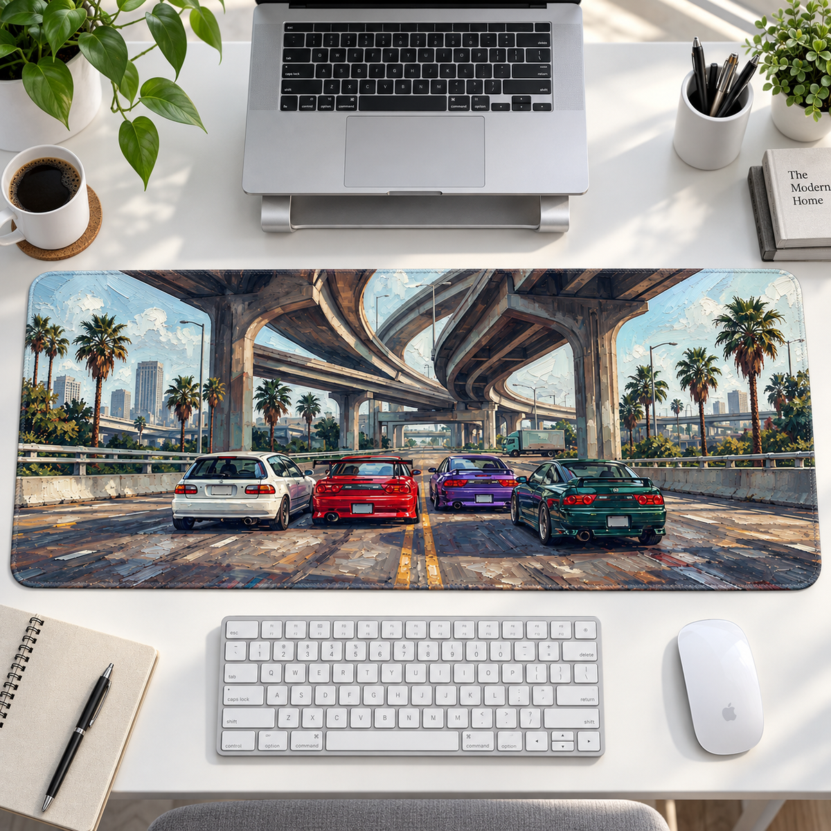 Palmiye Caddesinde Otomobil Buluşması Mouse Pad - Y1678