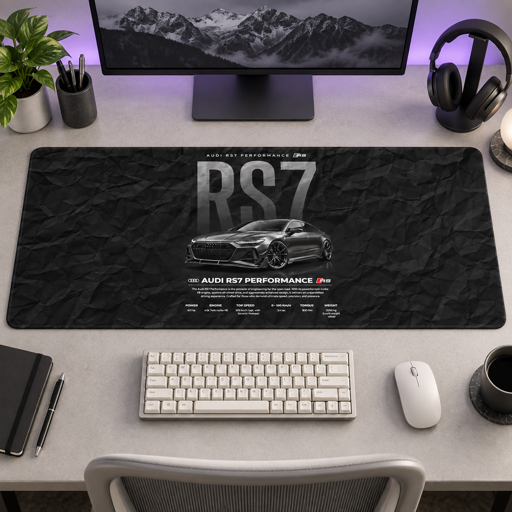 Audi RS7 Performance Siyah Afiş Mouse Pad - Y1679