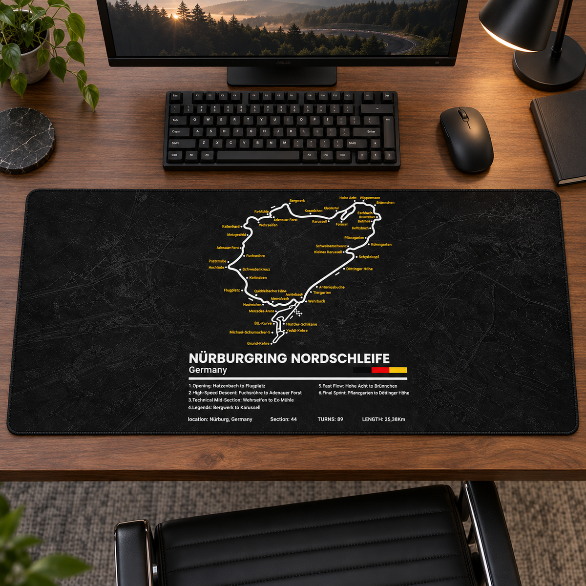 Nürburgring Nordschleife Pist Haritası Mouse Pad - Y1682