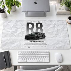 Audi R8 Sport Beyaz Teknik Afiş Mouse Pad - Y1683