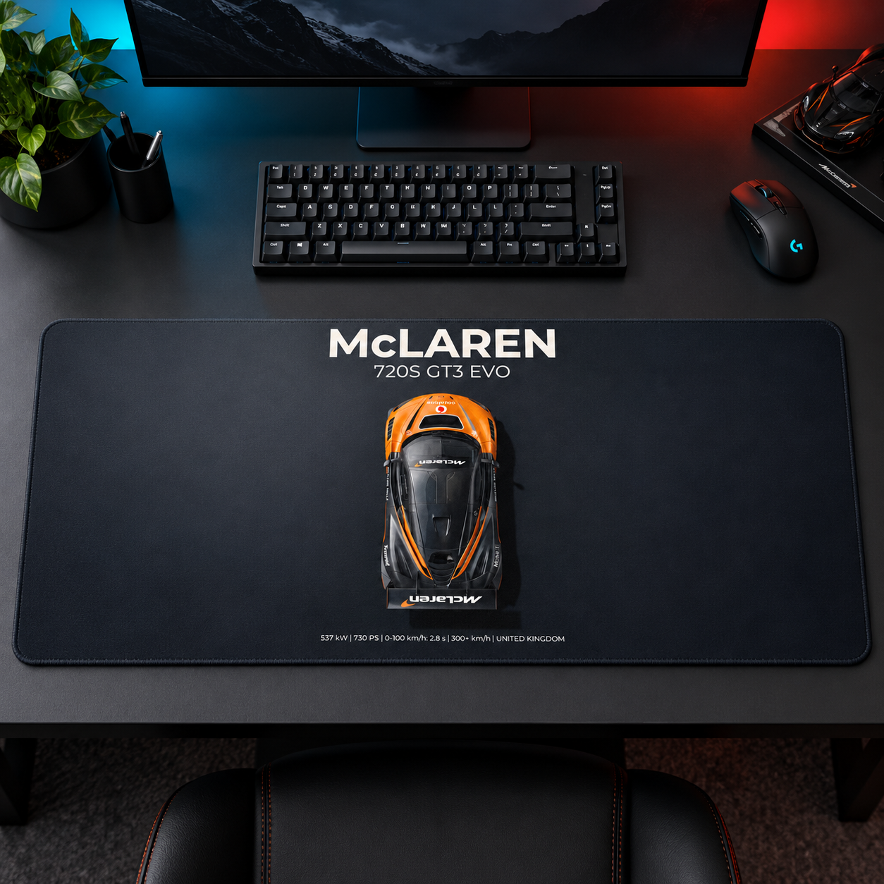 McLaren 720S GT3 EVO Üstten Görünüm Mouse Pad - Y1691