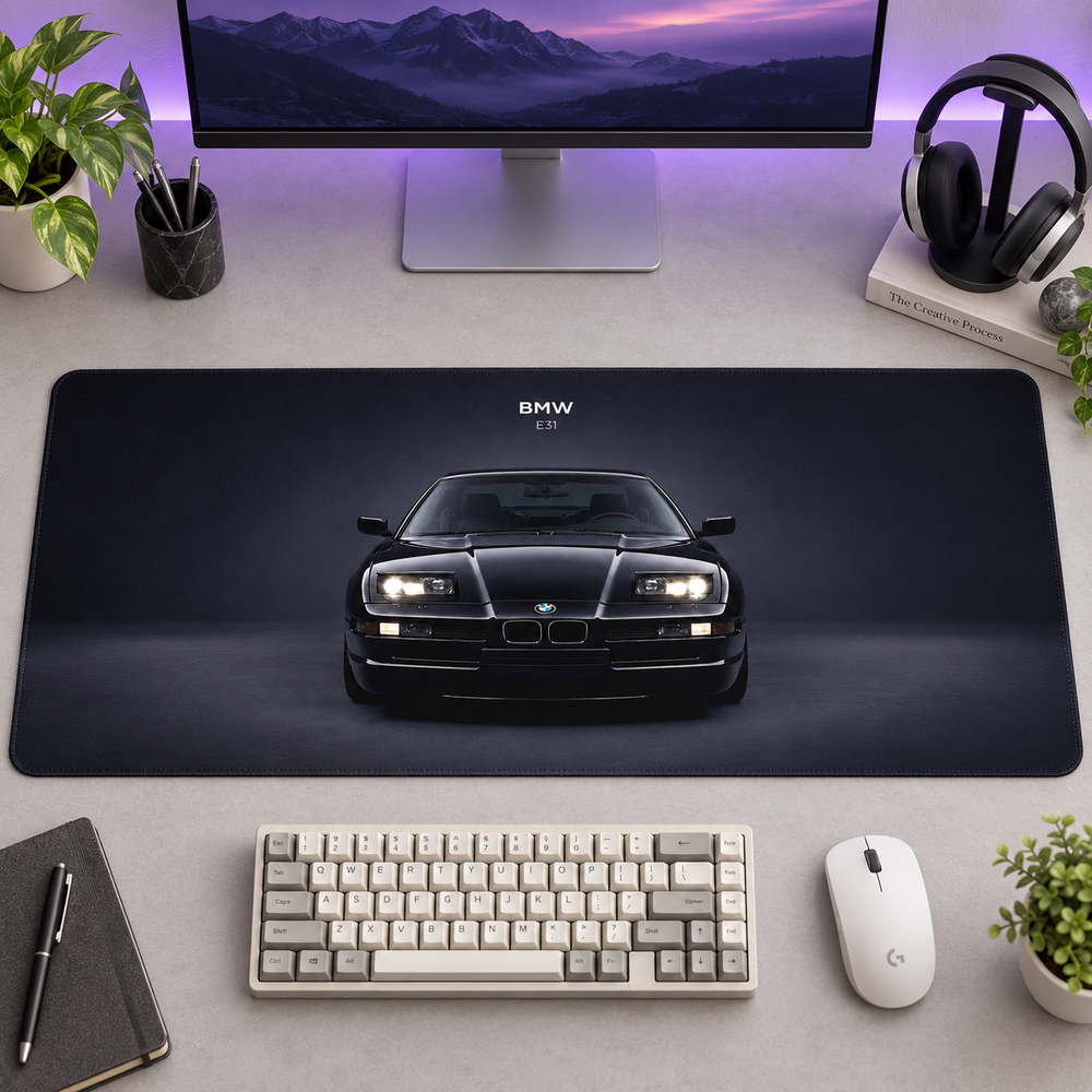 Siyah Spor Sedan Aydınlık Farlar Mouse Pad - Y1699