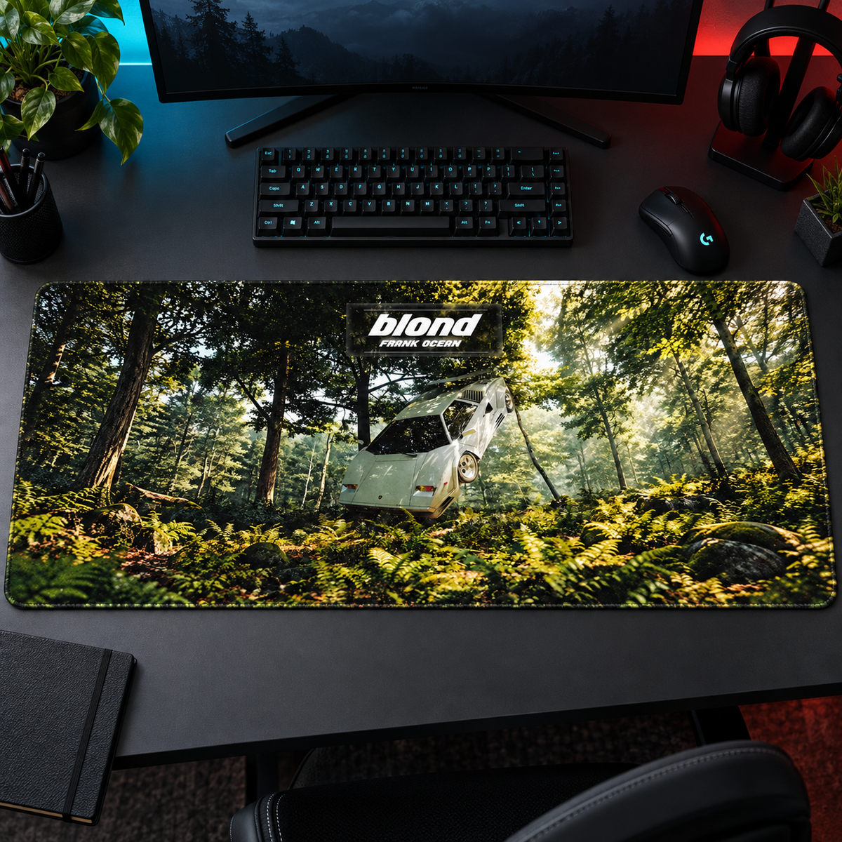 Yeşil Ormanda Klasik Minibüs Mouse Pad - Y1701