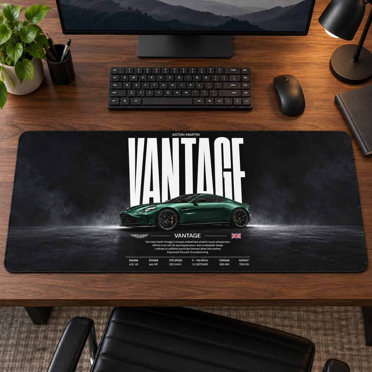 Aston Martin Vantage Yeşil Teknik Afiş Mouse Pad - Y1702