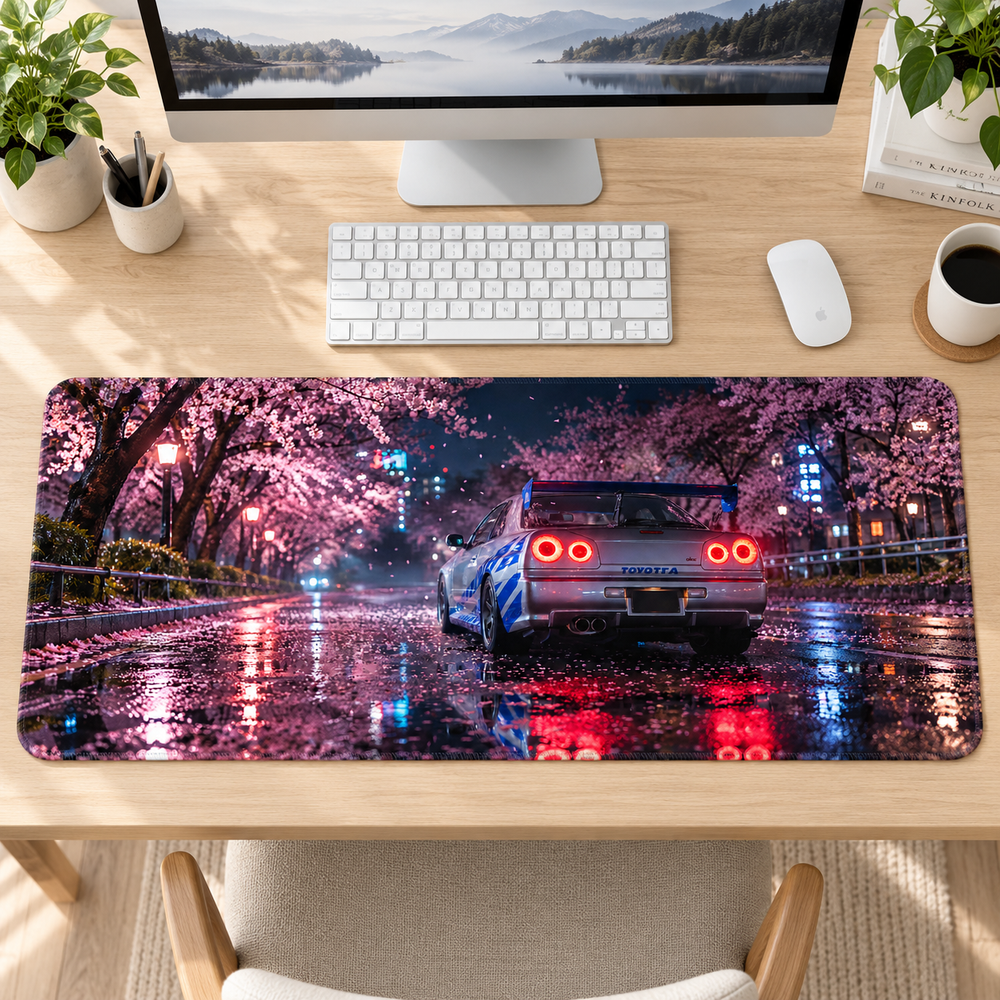 Sakura Yolunda Mavi Skyline Mouse Pad - Y1705